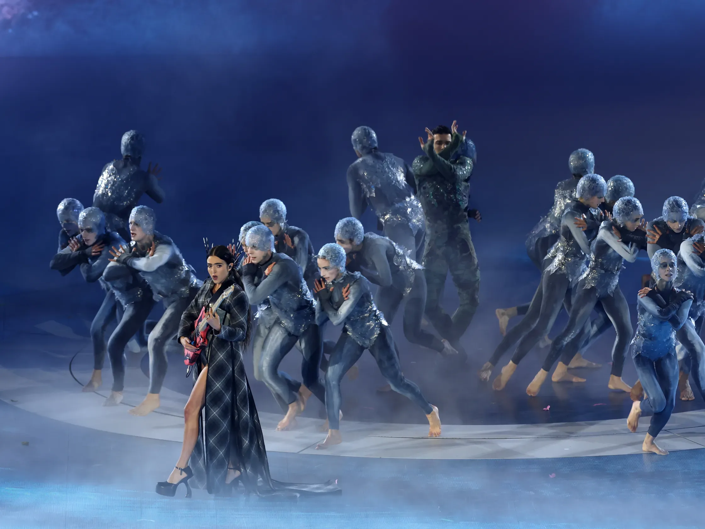 Joan Thiele at the Olympic Games 2026 closing ceremony — photo by Dean Mouhtaropoulos